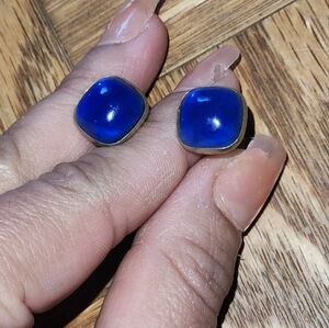 Gold and Blue Cufflinks